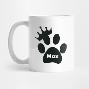 Max cat name made of hand drawn paw prints Mug